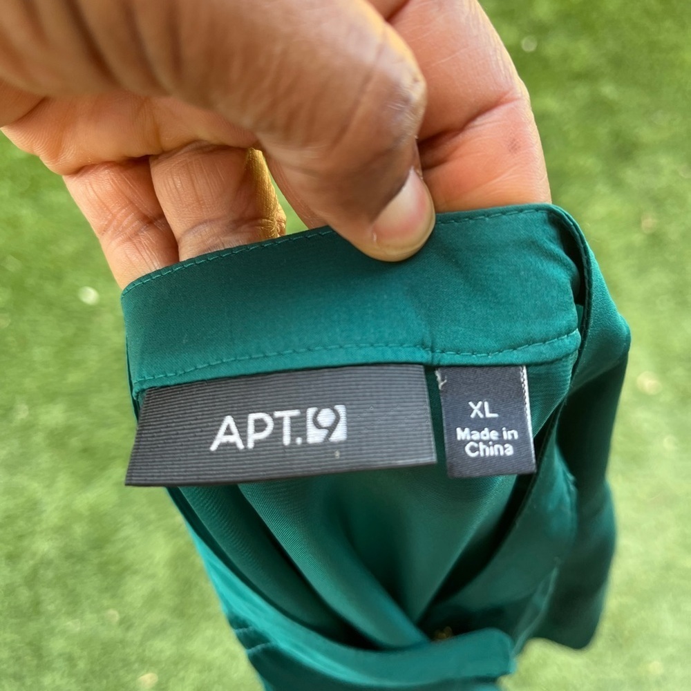 Women’s buttoned Green blouse by A.P.T XL Long sleeve - Picture 4 of 4